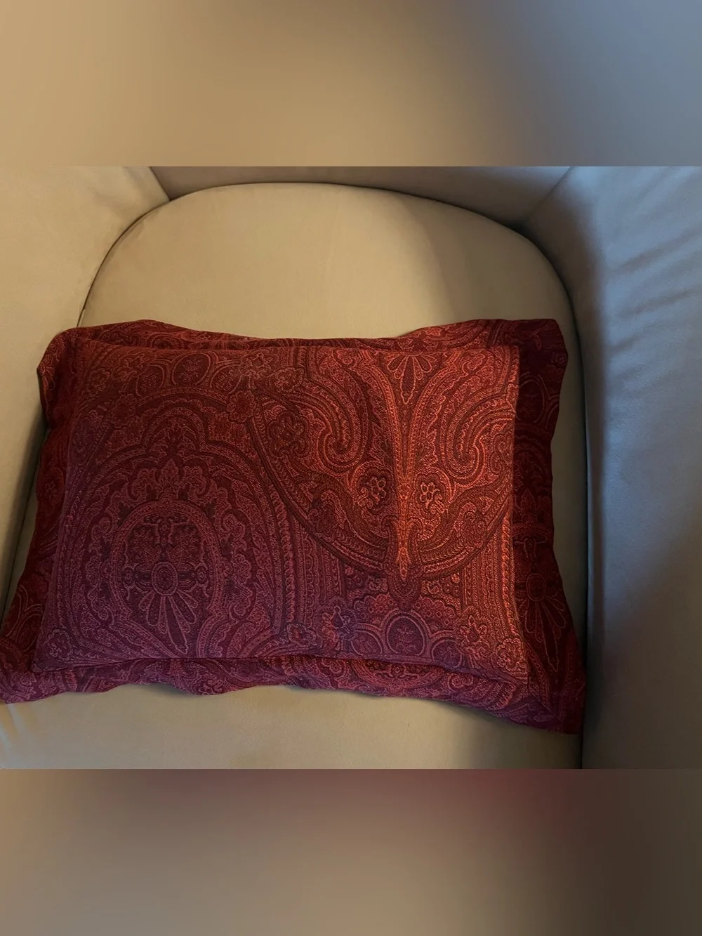 Vintage SFERRA Bros Italian Jacquard Down Pillow w/down insert.